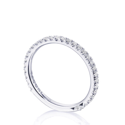 French Pavé Diamond Wedding Band - 2mm