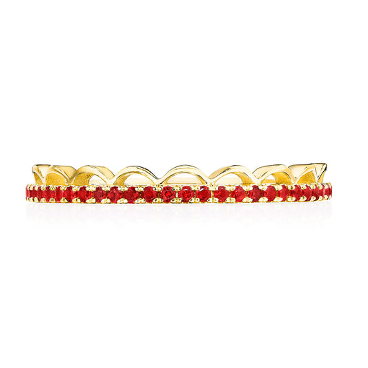 Crescent Crown Ring with Ruby