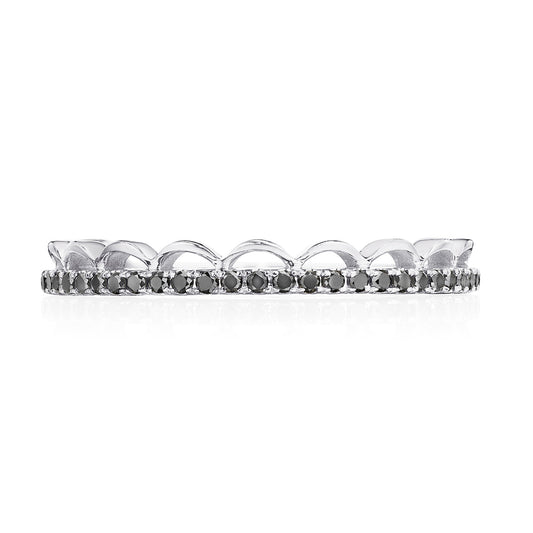 Crescent Crown Ring with Black Diamond