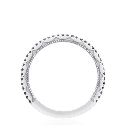 Crescent Crown Ring with Black Diamond