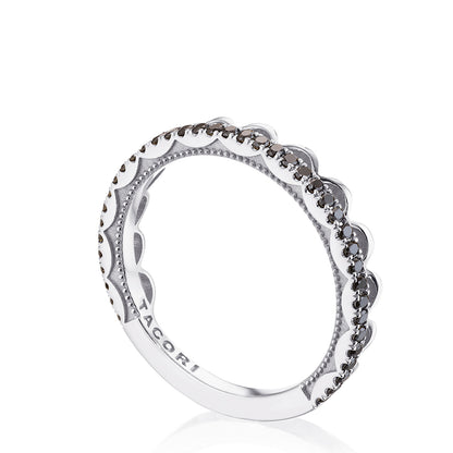 Crescent Crown Ring with Black Diamond
