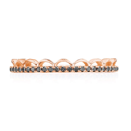 Crescent Crown Ring with Black Diamond