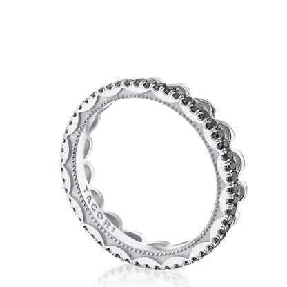 Crescent Crown Ring with Black Diamond