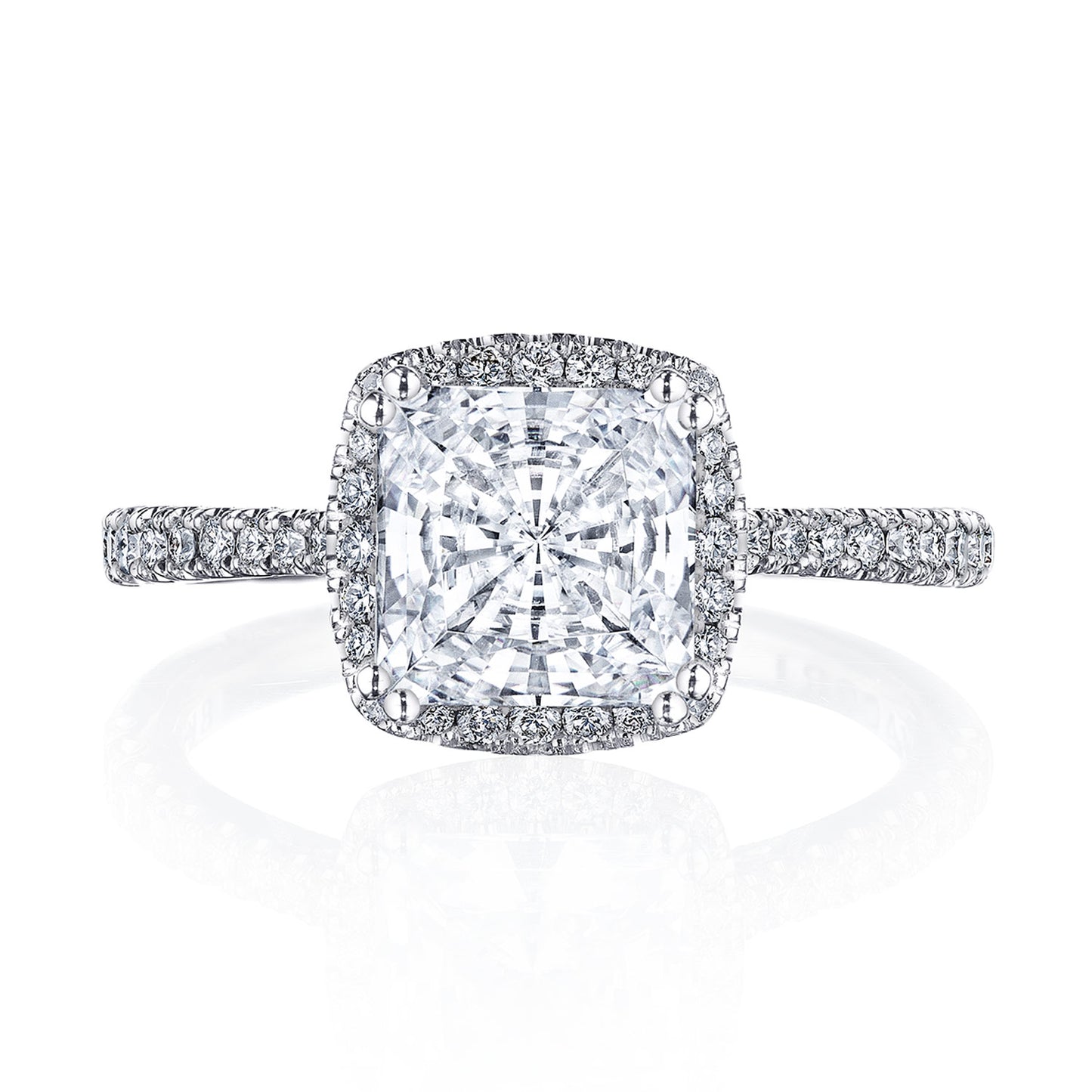 Princess with Cushion Bloom Engagement Ring