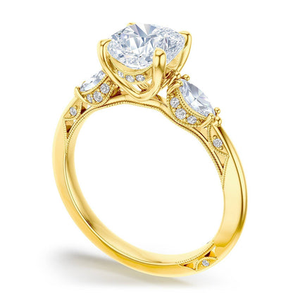 Cushion 3-Stone Engagement Ring