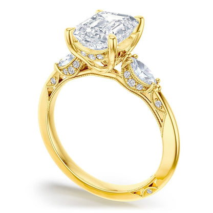 Emerald 3-Stone Engagement Ring