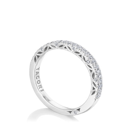 French Pavé Diamond Wedding Band