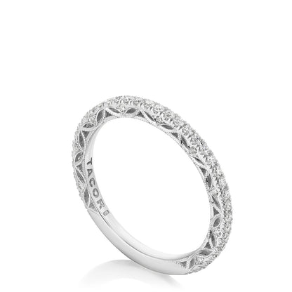 French Pavé Diamond Wedding Band