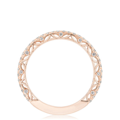French Pavé Diamond Wedding Band