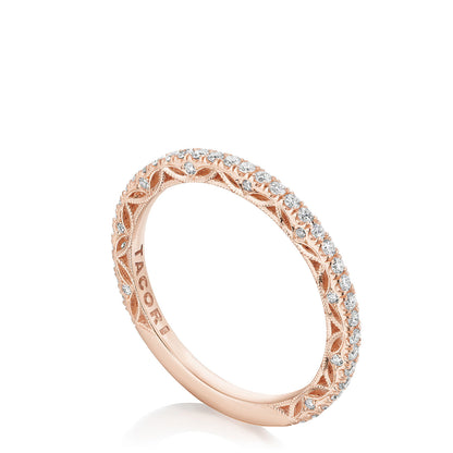 French Pavé Diamond Wedding Band