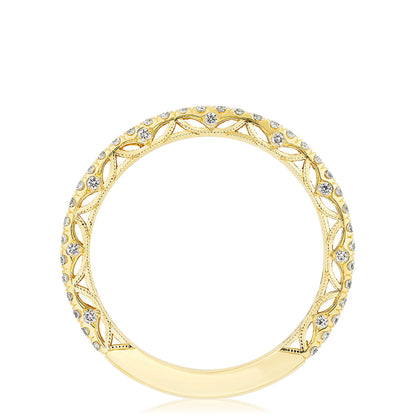 French Pavé Diamond Wedding Band