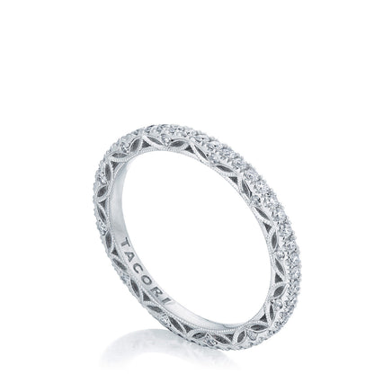 French Pavé Diamond Wedding Band