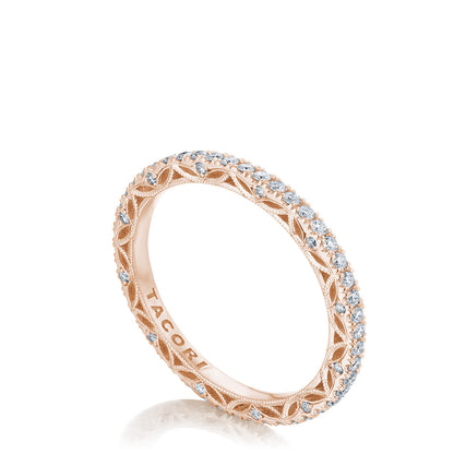 French Pavé Diamond Wedding Band