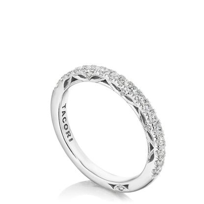 French Pavé Diamond Wedding Band