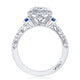 Princess 3-Stone Engagement Ring with Blue Sapphire