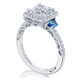 Princess 3-Stone Engagement Ring with Blue Sapphire