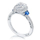 Pear 3-Stone Engagement Ring with Blue Sapphire