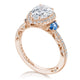 Pear 3-Stone Engagement Ring with Blue Sapphire