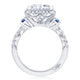 Princess 3-Stone Engagement Ring with Blue Sapphire