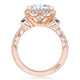 Princess 3-Stone Engagement Ring with Blue Sapphire