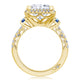 Princess 3-Stone Engagement Ring with Blue Sapphire
