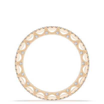 French Pavé Diamond Wedding Band