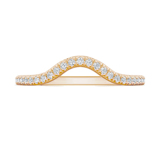 French Pavé Diamond Contour Wedding Band