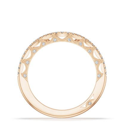 French Pavé Diamond Contour Wedding Band