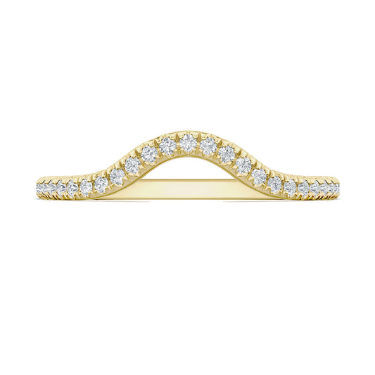 French Pavé Diamond Contour Wedding Band