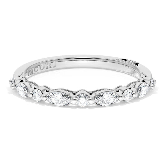 Marquise and Round Diamond Wedding Band, 2.20mm
