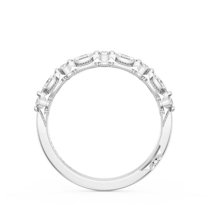 Marquise and Round Diamond Wedding Band, 2.20mm