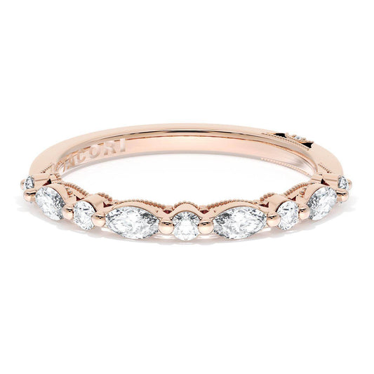 Marquise and Round Diamond Wedding Band, 2.20mm