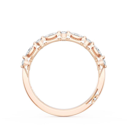 Marquise and Round Diamond Wedding Band, 2.20mm