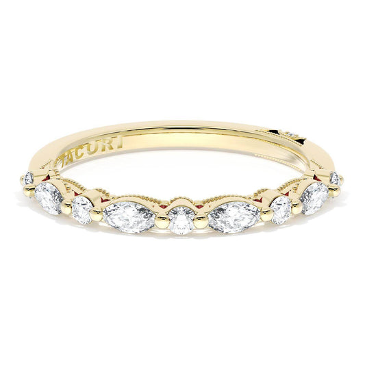 Marquise and Round Diamond Wedding Band, 2.20mm