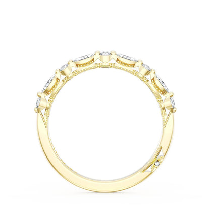 Marquise and Round Diamond Wedding Band, 2.20mm