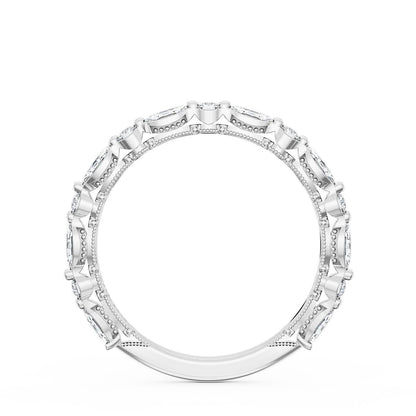 Marquise and Round Diamond Wedding Band, 2.20mm
