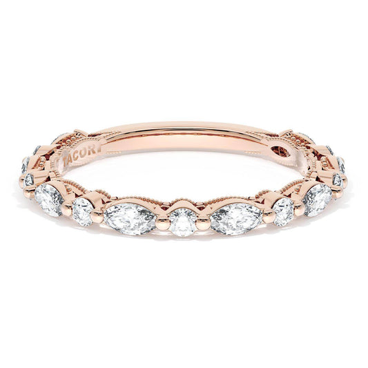 Marquise and Round Diamond Wedding Band, 2.20mm