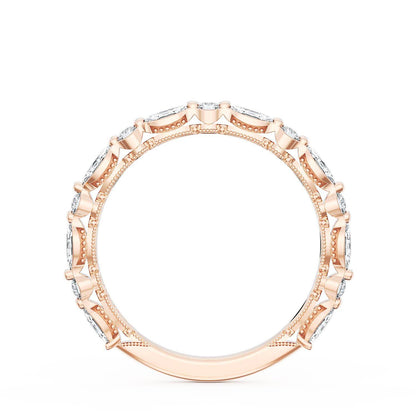 Marquise and Round Diamond Wedding Band, 2.20mm