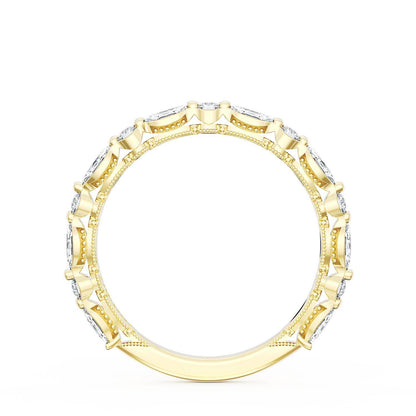 Marquise and Round Diamond Wedding Band, 2.20mm