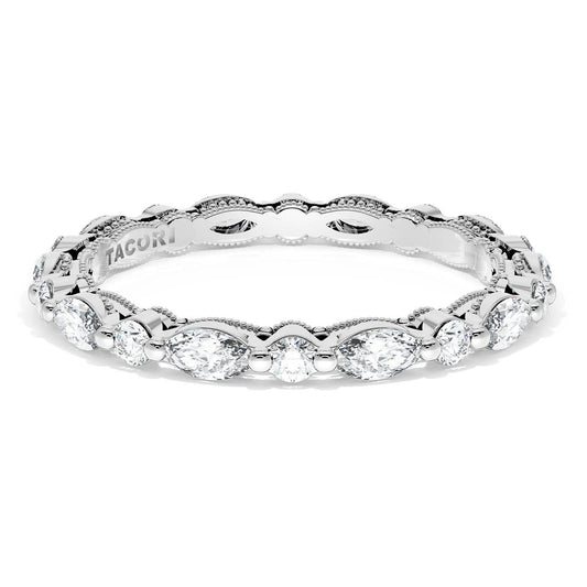 Marquise and Round Diamond Wedding Band, 2.20mm