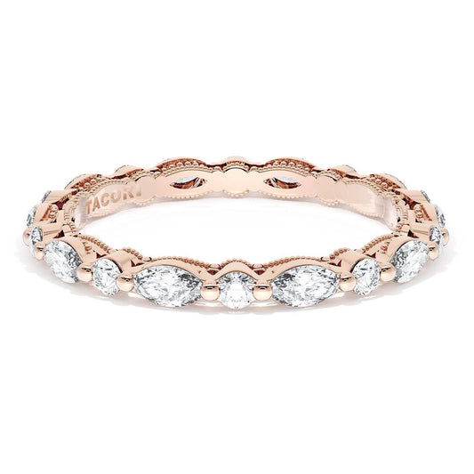 Marquise and Round Diamond Wedding Band, 2.20mm