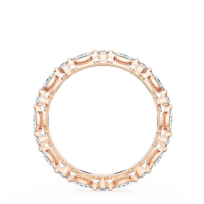 Marquise and Round Diamond Wedding Band, 2.20mm