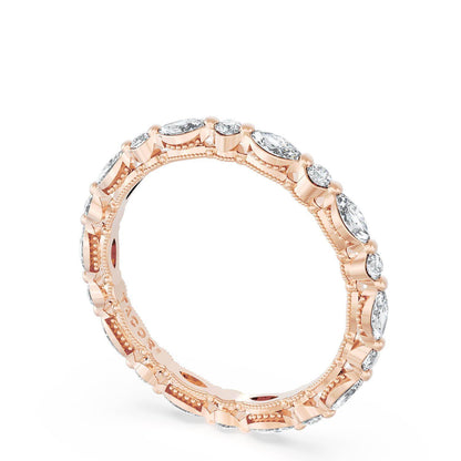 Marquise and Round Diamond Wedding Band, 2.20mm