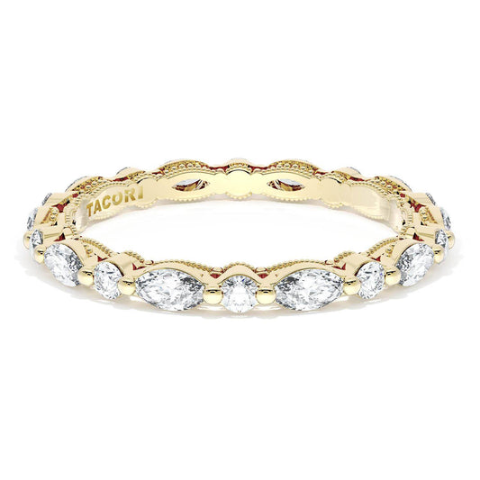 Marquise and Round Diamond Wedding Band, 2.20mm