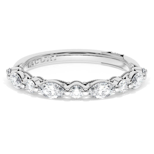 Marquise and Round Diamond Wedding Band, 2.80mm