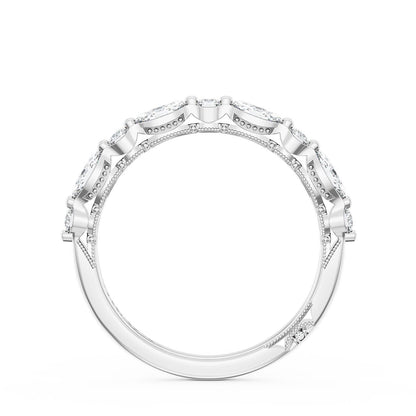 Marquise and Round Diamond Wedding Band, 2.80mm