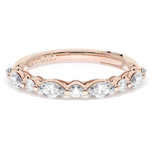 Marquise and Round Diamond Wedding Band, 2.80mm
