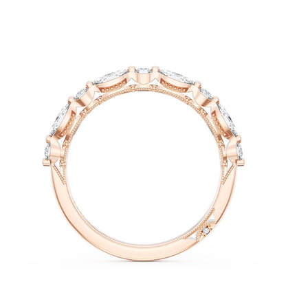 Marquise and Round Diamond Wedding Band, 2.80mm