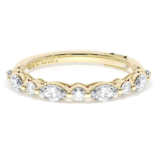 Marquise and Round Diamond Wedding Band, 2.80mm