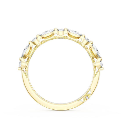 Marquise and Round Diamond Wedding Band, 2.80mm